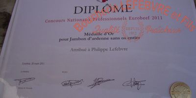 Boucherie Lefebvre - Diplômes